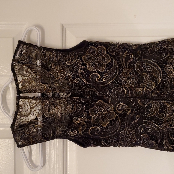 Bisou Bisou Gold and Black Dress size 2 - Picture 3 of 5